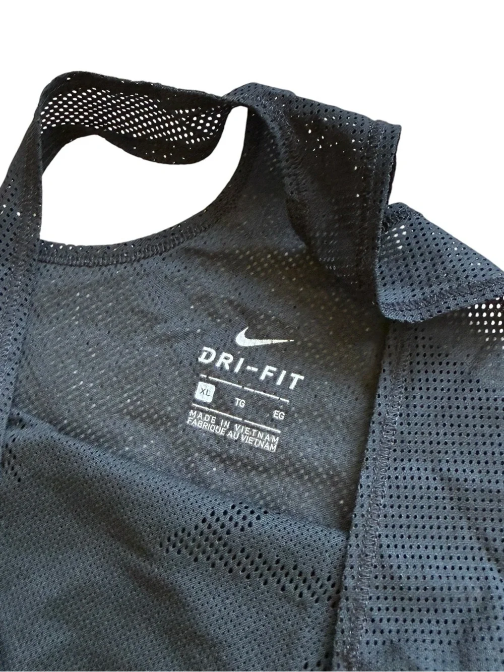 Nike Air Dri-FIT Mesh Running Tank Top Black Racerback Cutout Women’s XL Gym